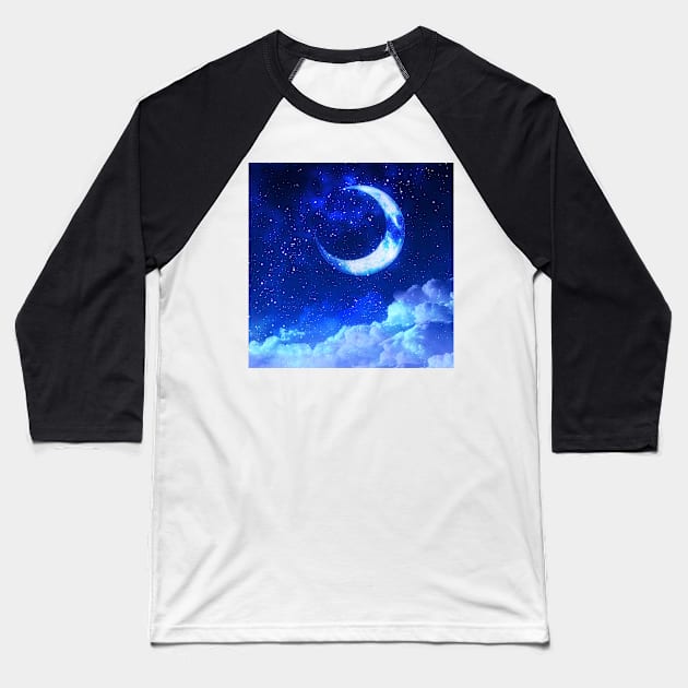 Bright moon print Baseball T-Shirt by RavenRarities